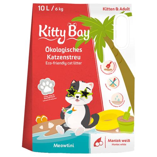 Sparpaket: 3x 10L 10l KittyBay Ökologische Katzenstreu Meowtini Weißer Maniok Katze