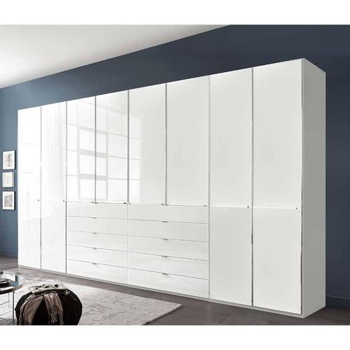 Weißer XXL Kleiderschrank Schlafzimmerschrank 236 cm hoch und 394 cm breit