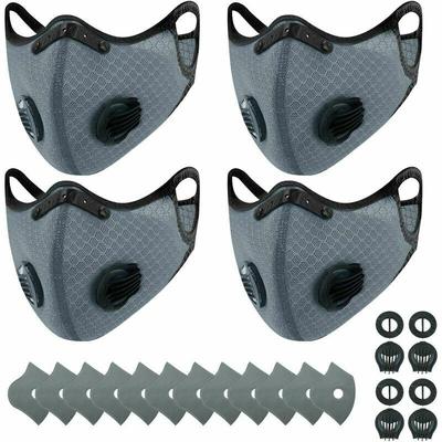 Start - Sport-Staubmasken + 12 Aktivkohlefilter, wiederverwendbar, atmungsaktiv,