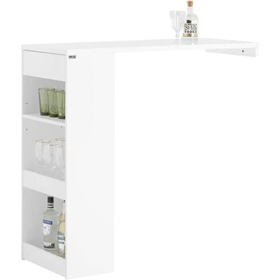 FWT101-W Bartisch Esstisch Wandtisch Balkontisch Bistrotisch Stehtisch Balkontisch Weiß bht ca. Image