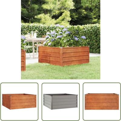 Hochbeet Rostig 100x100x45 cm Cortenstahl - Cortenstahl Hochbeet - Gartengefäß - Rostoptik Image