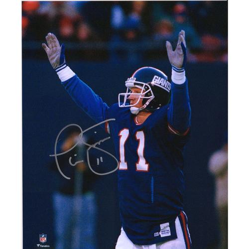 Signiertes 8 x 10 Zoll großes Foto von Phil Simms, New York Giants, mit erhobenen Armen