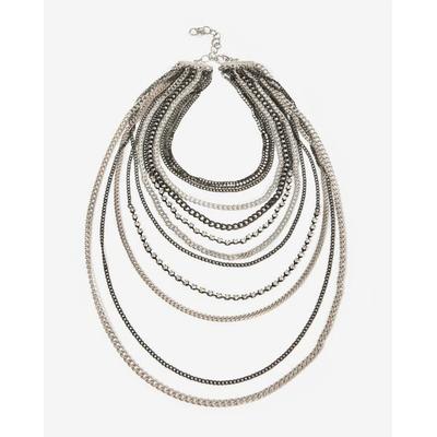 Boston Proper - Antique Silver Metallic - Layered Silver Chain Necklace