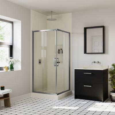 Swan SS-36DTF 36 x 36 Swanstone Corner Shower Pan with Center Drain in Bone SD03636MD.037