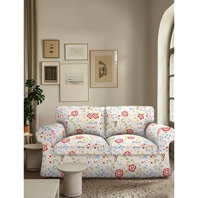 IKEA EKTORP Loveseat 2 Seat Sofa Cover Floral Slipcover Tailored Fit 100% Cotton Soft and Durable Machine Washable for Easy Care