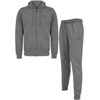 Hoody / Jogger Set Invex 2pc Hoody & Jogger Brushback Fleece Tracksuit Co-ord Set in Mid Grey Marl / L - Tokyo Laundry