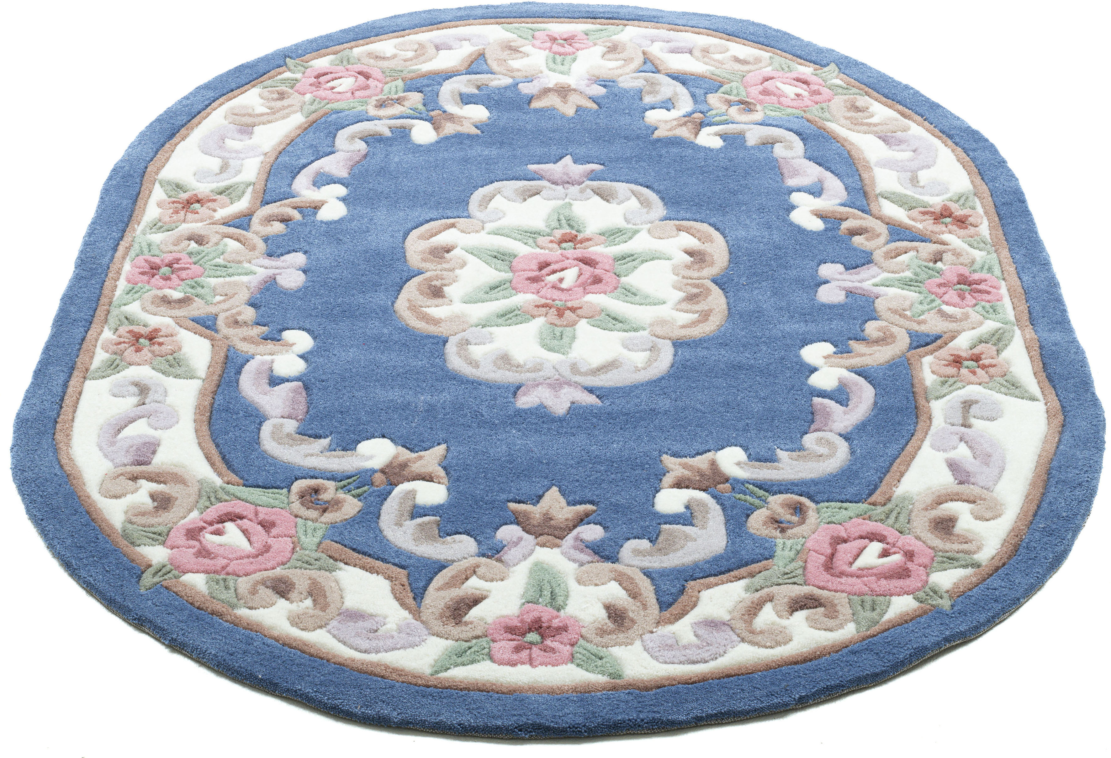 Teppich THEKO "Ming" Gr. 41, blau, B:120cm H:14mm L:170cm, Kunstfaser, Teppiche, hochwertiges Acrylgarn, ideal im Wohnzimmer & Schlafzimmer Image