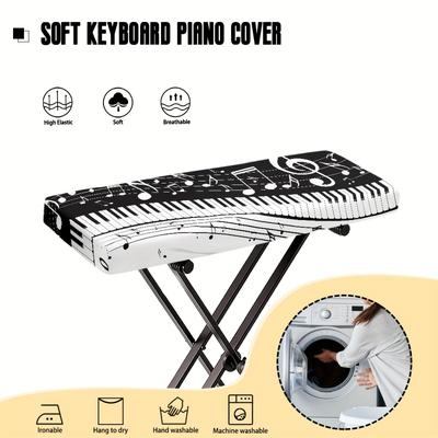 TEMU 1pc Protective Cover For Piano Keyboard, Printed With Musical Notes, Suitable For 61/88 Keys, To Prevent Dust And Dirt On The Electric Piano Keyboard