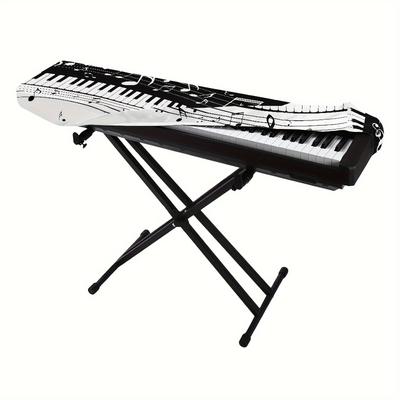 TEMU 1pc Protective Cover For Piano Keyboard, Printed With Musical Notes, Suitable For 61/88 Keys, To Prevent Dust And Dirt On The Electric Piano Keyboard