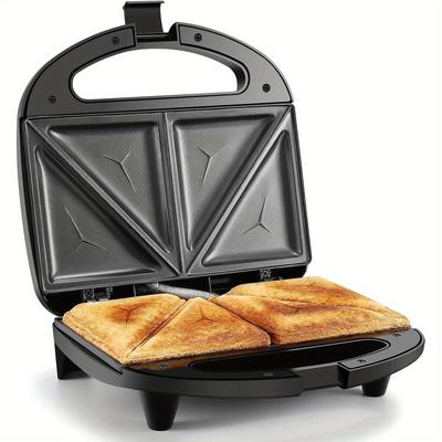 TEMU Ostba Sandwich Maker, Toaster And Electric With Non-stick Plates, Led Indicator Lights, Cool Touch Handle, Black