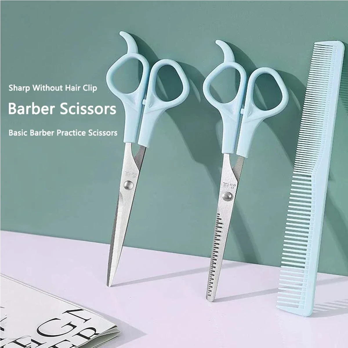 3 Stück Haars ch neides chere Set Haushalt Friseur Zahns chere Flach kopf Scheren kamm Salon Haustiere Haars chneide werkzeuge Zubehör Image