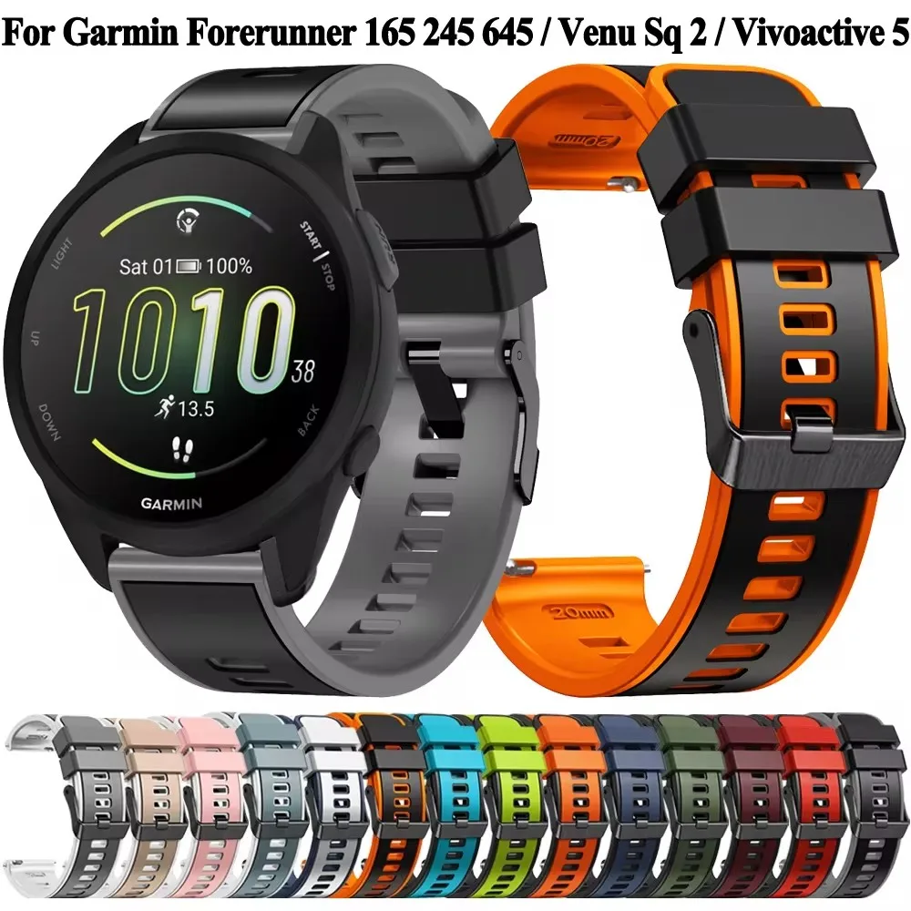 20 22mm Uhren armband für Garmin vivo active 245 venu 2 sq venu2 plus Vorläufer m Silikon armband Armband Zubehör Image
