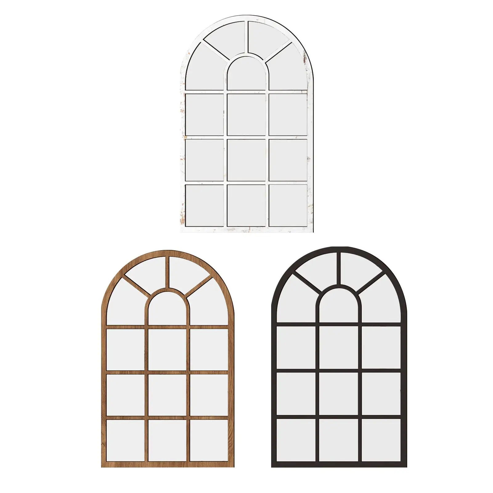 Gewölbter Fenster-Wandspiegel, dekorativer Wandspiegel, Fensterscheibe, Bogenspiegel für Badezimmer, Bauernhaus, Waschtisch, Wohnzimmer, Eingangsbereich