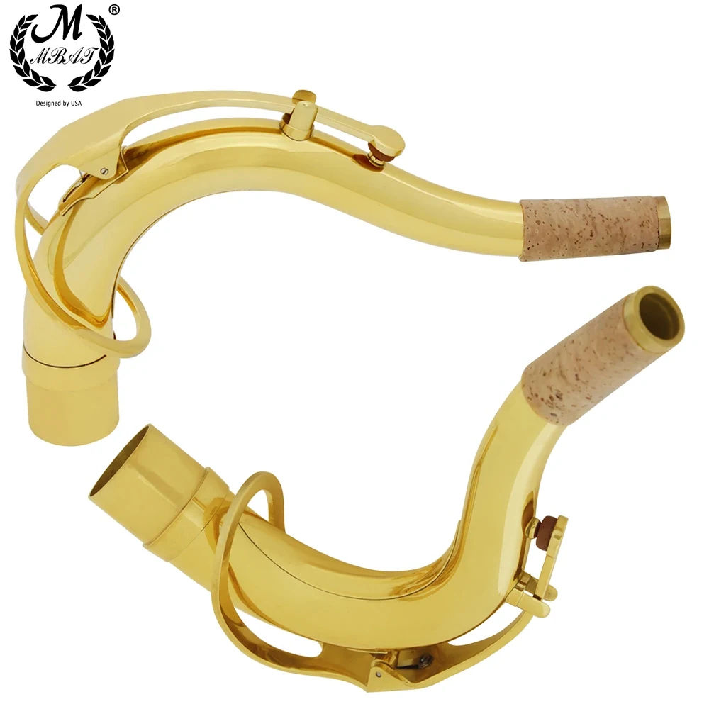 Saxophon gebogener Hals Gold Tenor Mundstück 27,5mm Tenors axophon Saxophon Biegung Hals Messing Material lackiertes Zubehör Image