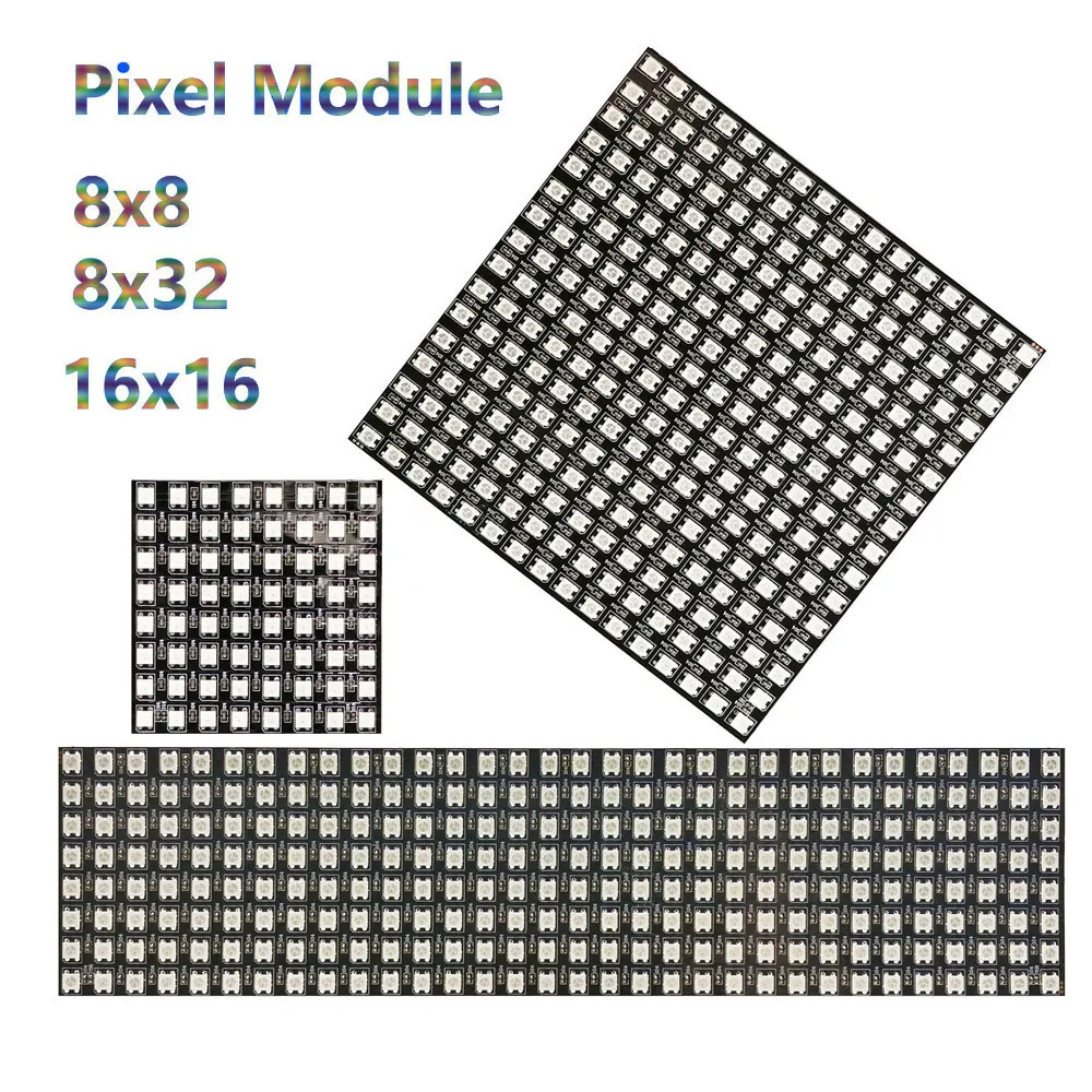 DC5V WS2812B 8*8 16*16 8*32 Flexible Bildschirm Panel Pixel Matrix 5050 RGB Individuell adressierbare 3Pin Luces Led Digital Modul Image