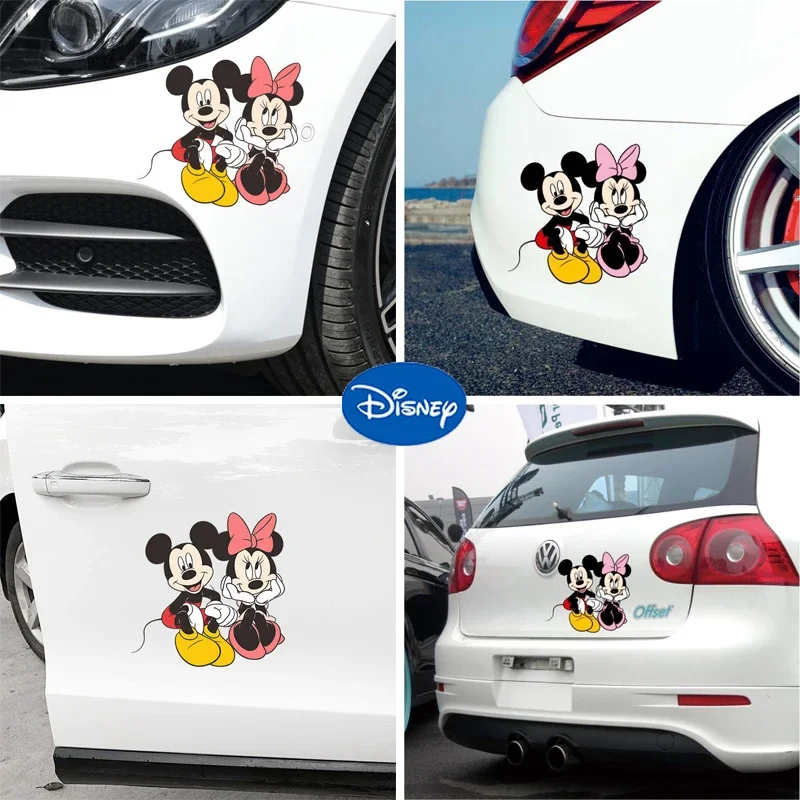 Disney Mickey Auto Aufkleber Anime Automobil Aufkleber Seite Tür Kratz Aufkleber Block Auto Schwanz Cartoon Auto Zubehör Dekorative Image