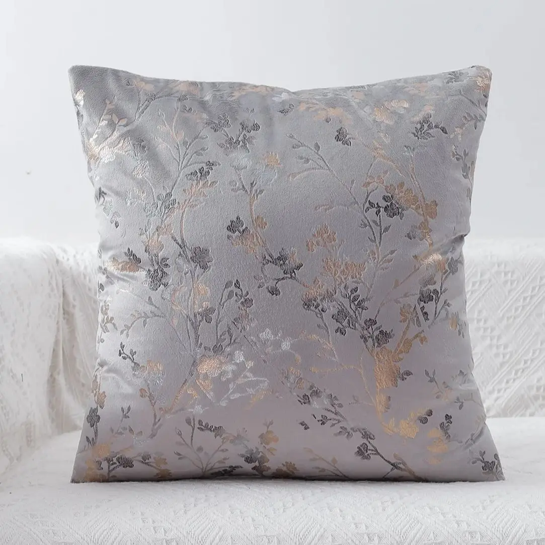 1pc Kissen bezug mit Gold blume bedruckten Kissen bezug Sofa kissen Wohnkultur Image