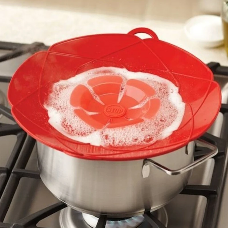 Silikon Deckel Spill Stopper Abdeckung für Topf Pan Küche Zubehör Kochen Werkzeuge Blume Kochgeschirr Home Küche Zubehör Gadgets Image