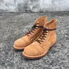 Herbst Winter Neue Designer Vintage Echtem Leder flügel Männer Schuhe Goodyear Rahmengenäht rot