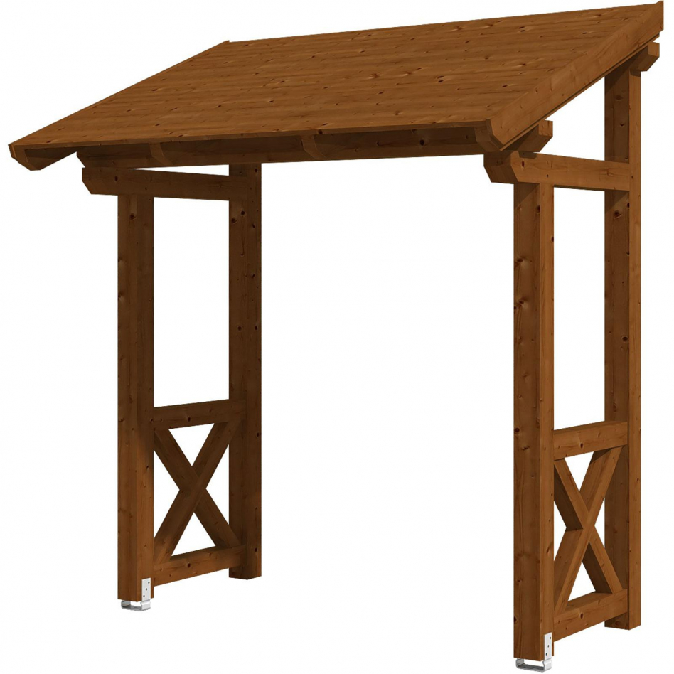 Skan Holz Vordach Paderborn Dach mit Seitenteil Nussbaum, Typ 4 Image