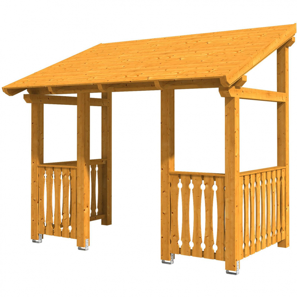 Skan Holz Vordach Paderborn Dach mit Brüstung Eiche Hell, Typ 8 Image