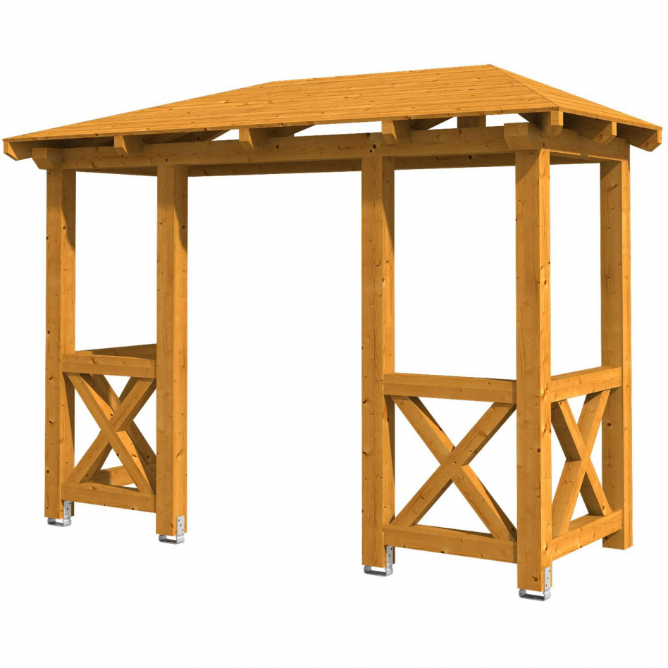 Skan Holz Vordach Wismar Dach mit Brüstung Eiche Hell, Typ 5 Image