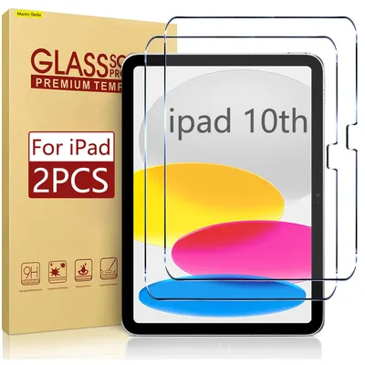 2 Pack Screen Protector for iPad 10th Generation Ultra Clear Tempered Glass for iPad 10 2022