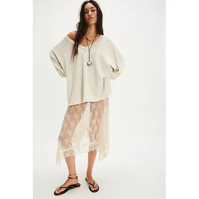 We The Free Venice V-Neck Sweatshirt at Free People in Grey Opal, Size: Small
