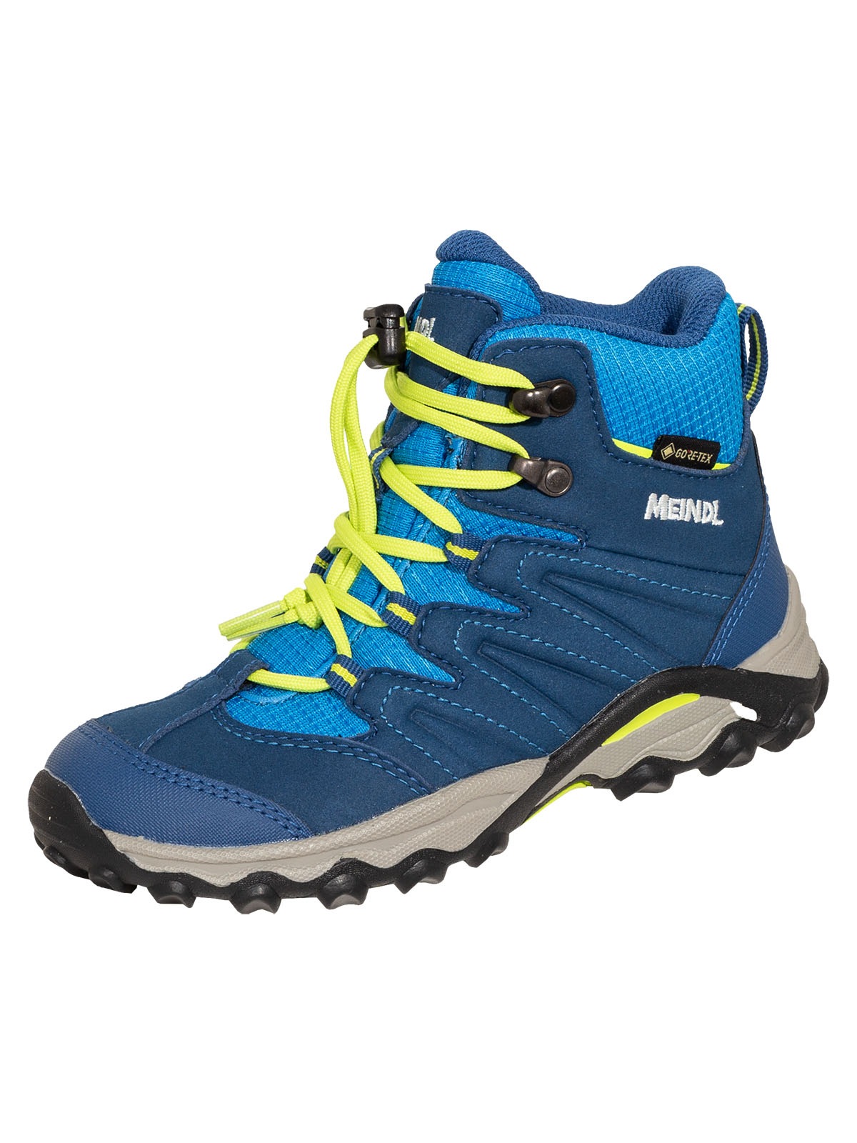 Wanderschuh MEINDL "Meindl Arigo Junior Mid GORE-TEX", Gr. 38, Normalschaft, blau, Mesh, Schuhe, GORE-TEX – Winddicht, wasserdicht und atmungsaktiv Image