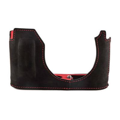 Oberwerth Tagcase Casual Line Leder for Leica Q3 (Black with Red Lining) HCA-CS-Q3-LS-R