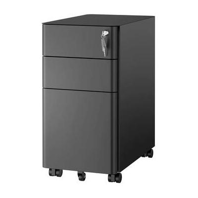 Mount-It! Slim Rolling File Cabinet with 3 Drawers (Black) MI-944B