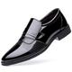 KYOESCAI Men's Business Casual Loafers Classic Patent Leather Formal Oxfords Slip On Dress Shoes for Men,Black,7 UK