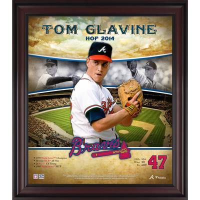 Tom Glavine Atlanta Braves Hall of Fame Karriereprofil, gerahmt, 15 x 17 Zoll Image