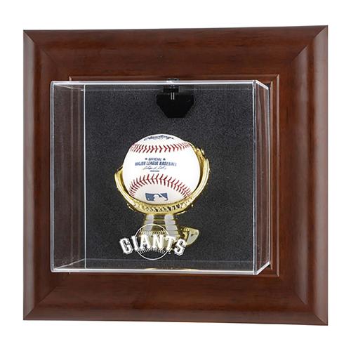 Wandvitrine mit Baseball-Logo der San Francisco Giants in Braun