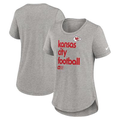 Nike Kansas City Chiefs Team Shout-Out Tri-Blend T-Shirt für Damen, Heather Grey Image