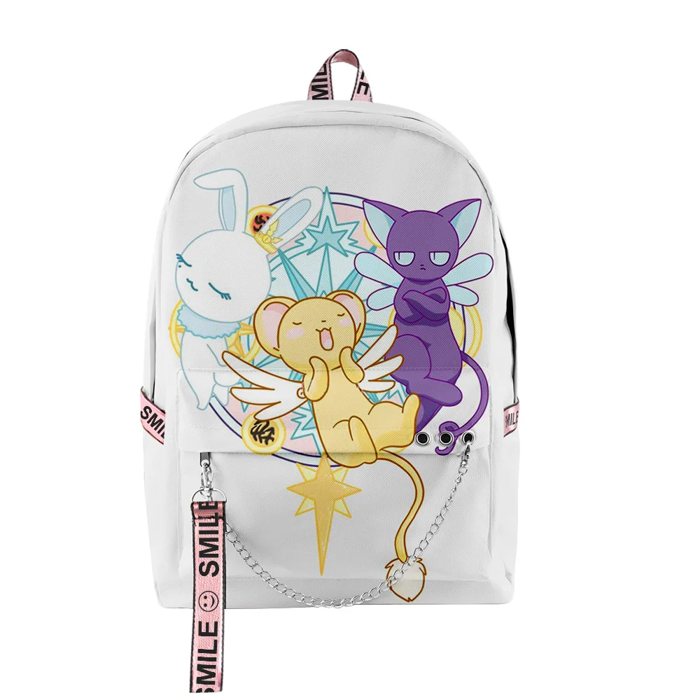 Sacs d'école classiques populaires cardcaptor sakura pour étudiants, sacs d'école unisexes imprimés en 3D, Oxford, imperméables, multifonctions, sacs à dos de voyage
