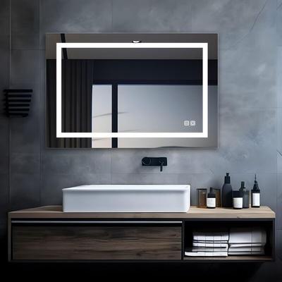 Led Badspiegel mit Beleuchtung 80x60 cm Badezimmerspiegel Bad Groß Spiegel mit Steckdose Touch Image