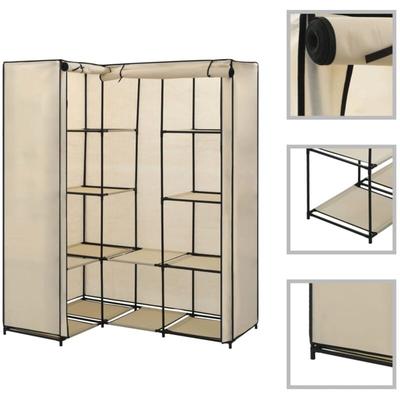 Eckkleiderschrank Creme 130 x 87 x 169 cm Vidaxl