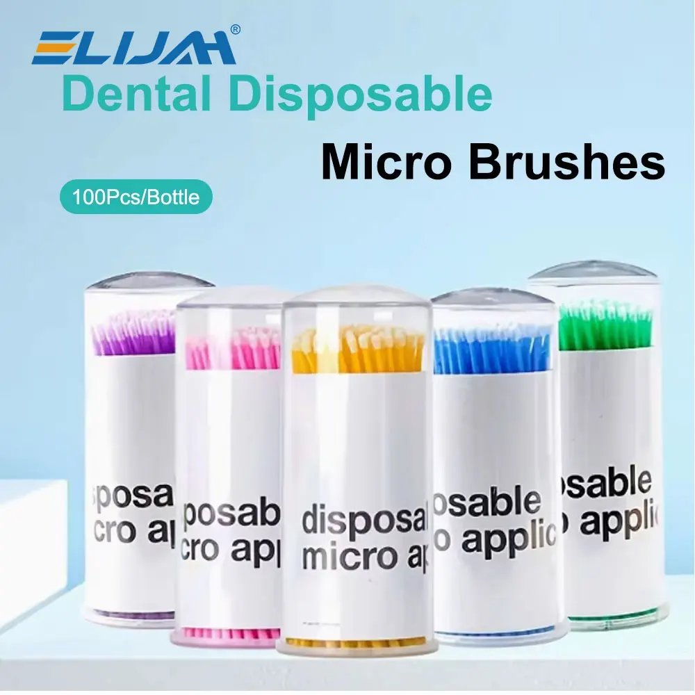 100Pcs/Flasche Zahnmedizin Einweg Micro Pinsel Applikatoren Pinsel Zähne Für Dental Anwendung Mundpflege Zahnarzt Materialien Image