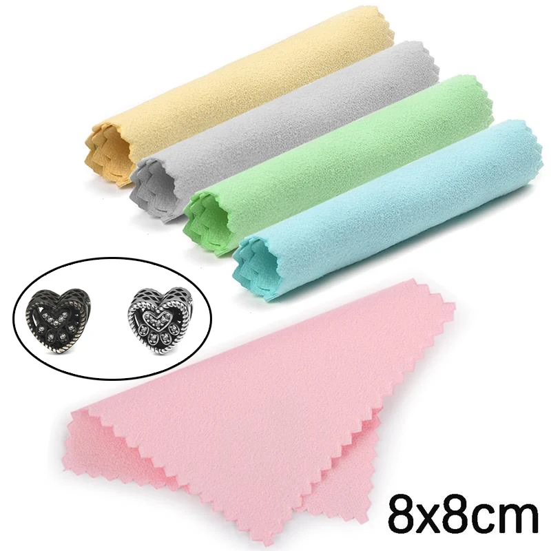 10 teile/paket 8x8cm Reinigungs tuch Poliert uch für Sterling Wischt uch Silber Gold Platin Ornamente Anti Anlauf Schmuck Werkzeuge Image