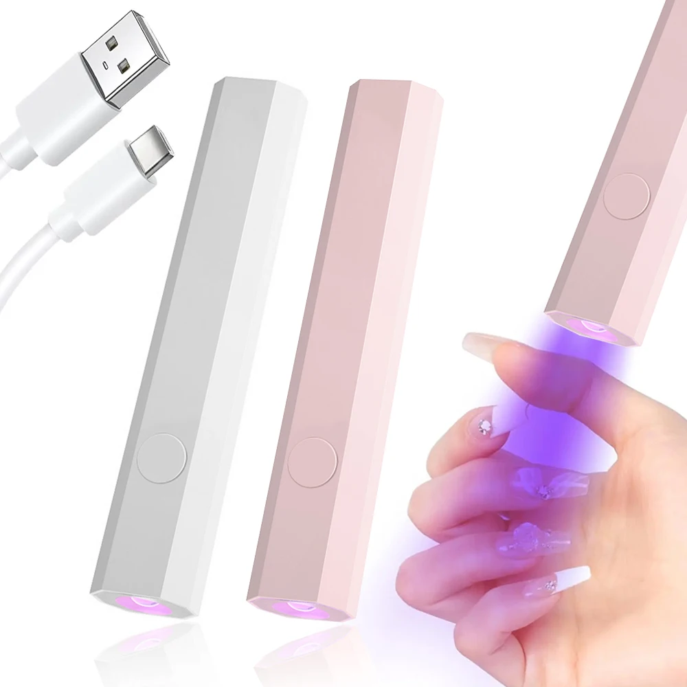 LINMANDA Mini-UV-Nagellampe für Gelnägel, handgehaltenes UV-Licht für Nägel, LED-Nagellampe, 3 W Nageltrockner zum Aushärten von Gel-Nagellack Image