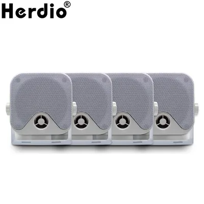 Herdio 4PCS Marine Box Lautsprecher Wasserdichte Boot Stereo Lautsprecher 400W 4 "Wand Oberfläche Image