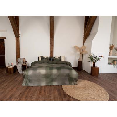 Bettwäsche KAYORI "Koya", grün (grun), B/L: 155cm x 220cm, , Mako-Satin, B/L: 80cm x 80cm, Mako-Satin, Obermaterial: 100% Baumwolle, Bettwäsche, Hergestellt aus GOTS-zertifizierter Bio-Baumwolle Image