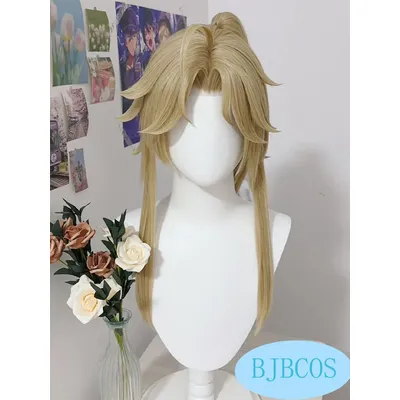 Custom Style Yanqing Cosplay Perücke Spiel Honkai: Sterns chiene 50cm braune Pferdes chwanz Perücke Image