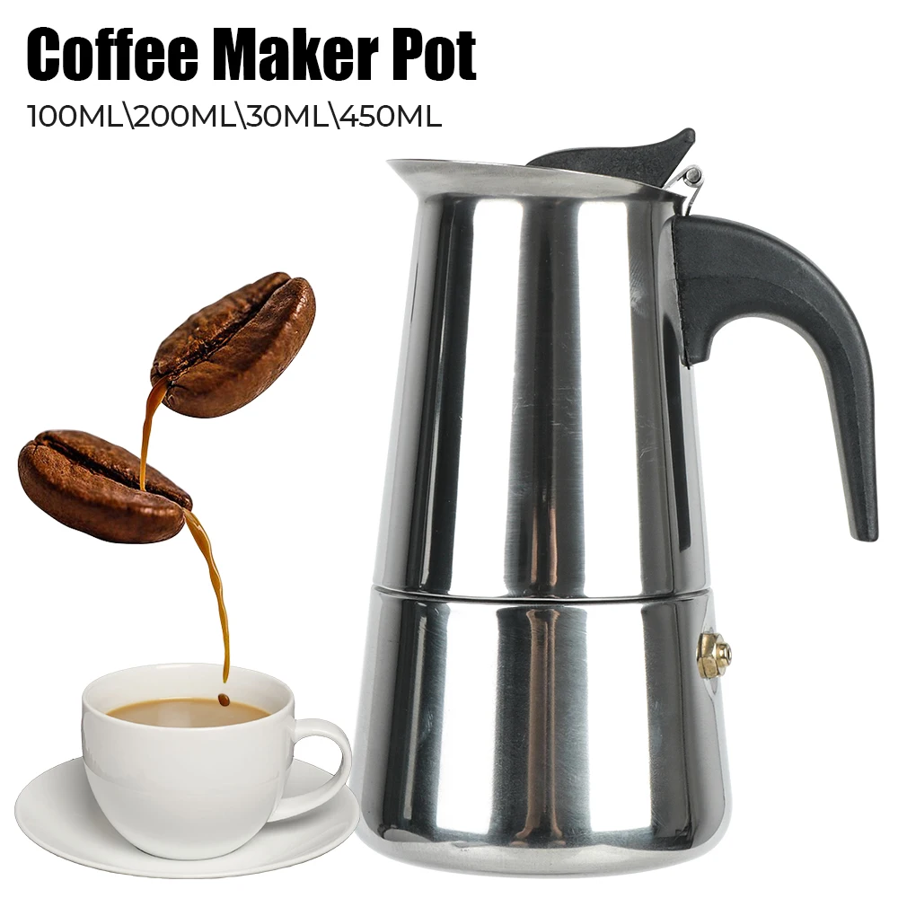 Kaffee maschine Kanne Mokka Espresso Latte Herd Filter Kaffeekanne für Küche Edelstahl Moka Kaffee maschine 2/4/6/9 Tassen