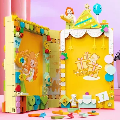 Album Bausteine Valentinstag Bilderrahmen DIY handgemachte Mädchen Geschenk Puzzle montiert Foto tisch Image