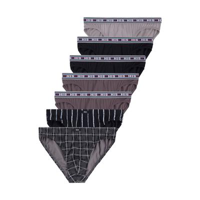 Slip H.I.S, Herren, Gr. S, schwarz (anthra, schwarz, grau, streifen, karo), Jersey, Obermaterial: 95% Baumwolle, 5% Elasthan, gestreift, körpernah, Unterhosen, aus Baumwoll-Stretch Image