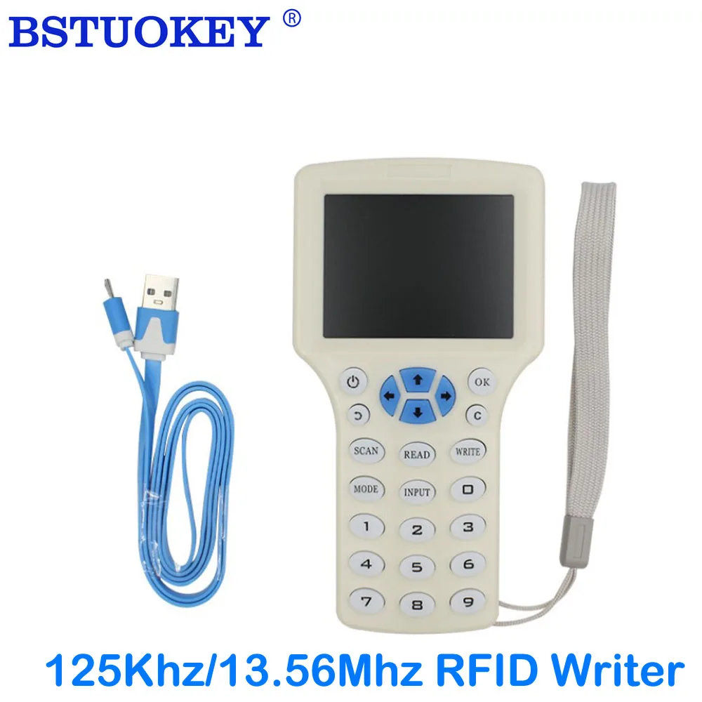10 Englisch Frequenz RFID Kopierer Duplikator 125kHz Schlüssel anhänger NFC Reader Writer 13,56 MHz verschlüsse lter Programmierer USB UID Copy Card Tag Image