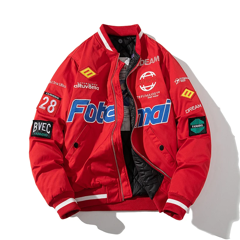 Winter Baseball Jacke Männer Hip Hop Brief Varsity Jacke Frauen Dicke Warme Mit Kapuze Parkas Mantel Streetwear Windbreeakr Amerikanischen Rot