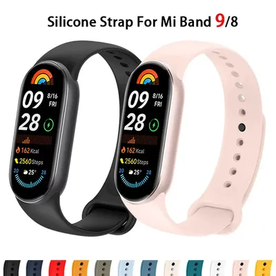 Silikonarmband für Mi Band 9 Armband NFC Zubehör Sportband Gummi SmartWatch Armband Correa Xiaomi Image
